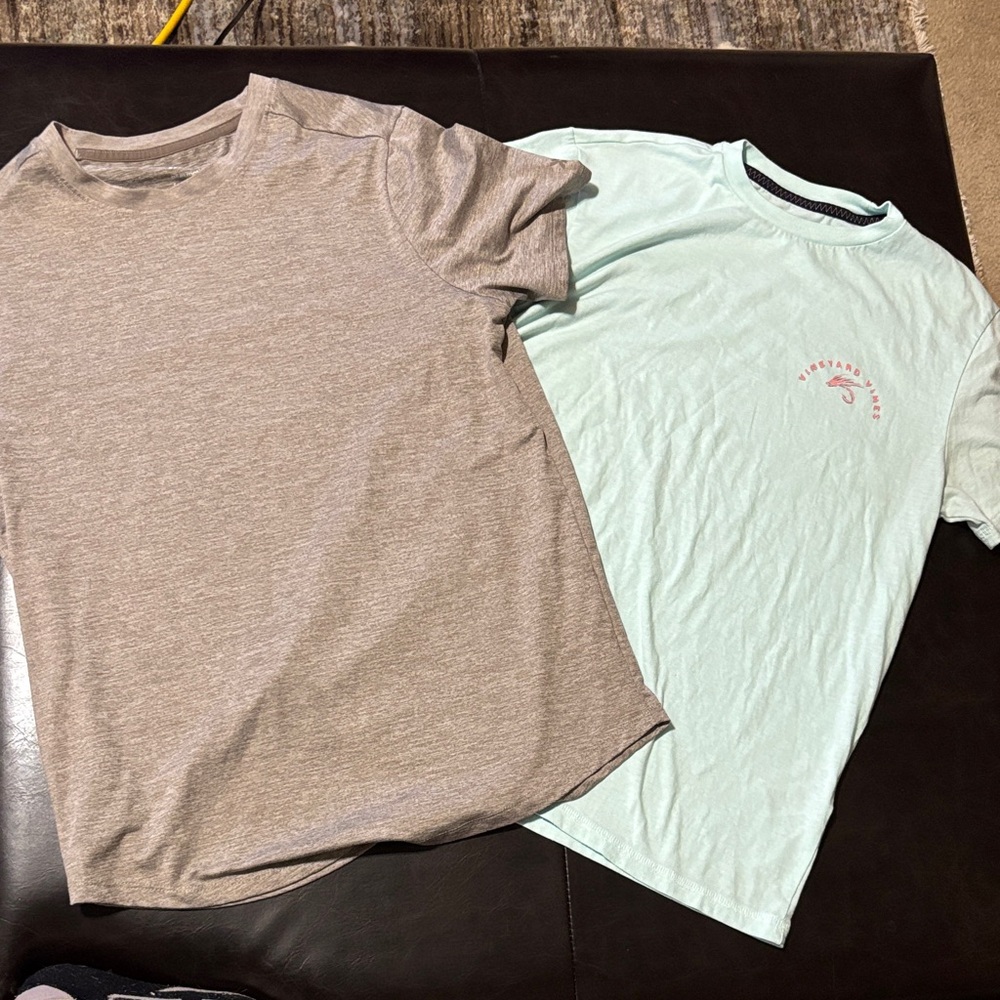 Vineyard Vines Men's Short Sleeve Tees - Tan and Mint